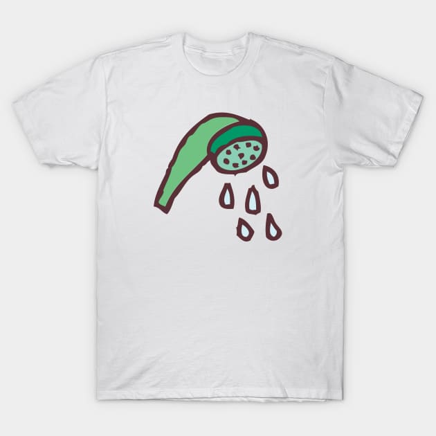 Shower Head Funny Nursery Cartoon Drawing Design T-Shirt by skstring